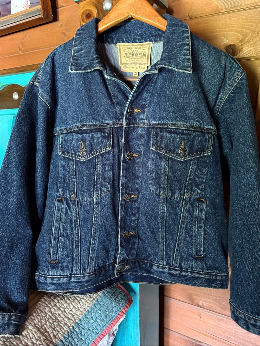 PATRIOTIC DOUBLE D RANCH DENIM FLAG JACKET, size XS - Picture 3 of 5